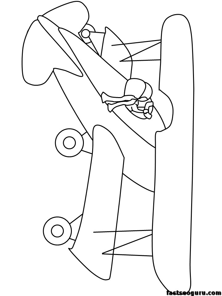 coloring pages airplane fly to print